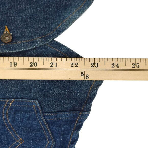 Levis Fresh Produce Patchwork Denim Vest L Buckle Back Vintage 70s Button Front - Picture 12 of 16